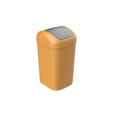Poubelle fourre tout 50L couvercle 360° - Origine France - Jaune et gris anthracite