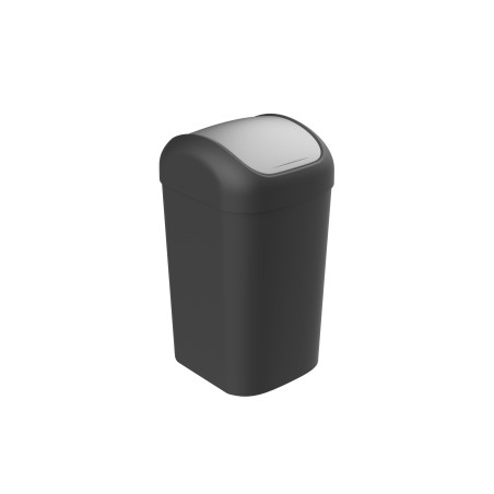 Poubelle fourre tout 25L couvercle 360° - Origine France - Noir et gris anthracite
