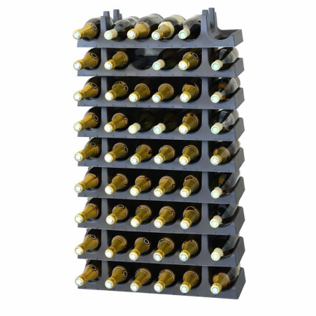 Modules 9 x 6 soit 54 Bouteilles - Range Bouteilles Empilable avec 54 étiquettes - Gris Anthracite