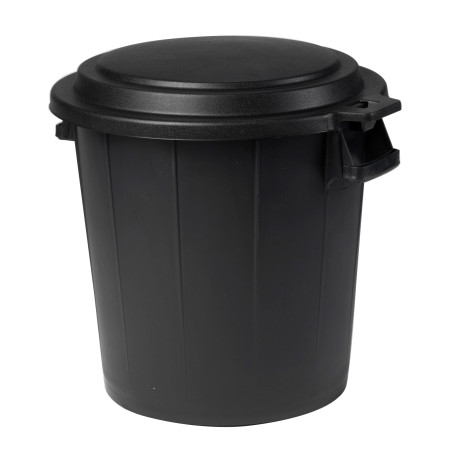Poubelle 50L avec Couvercle - Bac 2 poignées et Couvercle Plat - Fabriqué en France