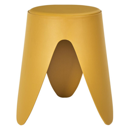 Tabouret Léger Empilable en Plastique - Tabouret Gain de Place Modulable | Jaune | D 30 x H 46 cm