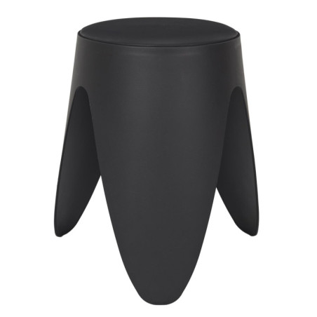 Tabouret Léger Empilable en Plastique - Tabouret Gain de Place Modulable | Noir | D 30 x H 46 cm