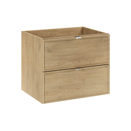 Meuble sous vasque 60cm Salle de Bain à 2 tiroirs - L 60 x P 46 x H 50 cm - Caldera clair