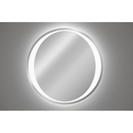 Miroir LED rond avec cercle de lumière ovale D 60 cm - Aurélia - Miroir salle de Bain