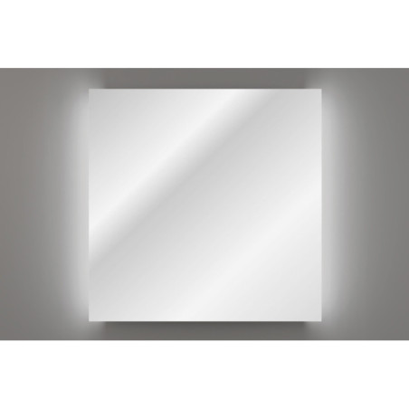 Miroir LED carré rétroéclairé sur les côtés 80 x 80 cm - Aura - Miroir salle de Bain