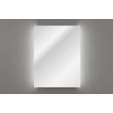Miroir LED rectangulaire rétroéclairé sur les côtés 60 x 80 cm - Aura - Miroir salle de Bain