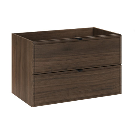 Meuble sous vasque 80cm Salle de Bain à 2 tiroirs - L 80 x P 46 x H 50 cm - Caldera Foncé