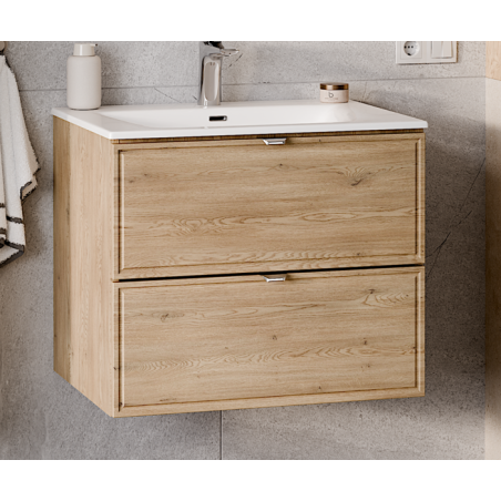 Ensemble Meuble Vasque 60 cm + Vasque encastrée - L 60 x P 46 x 51,5 cm - Caldera Clair