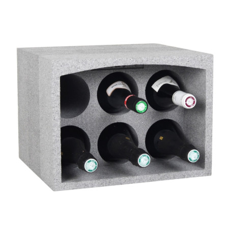 Casier porte bouteilles - 6 bouteilles - Polystyrène Expansé - Etagère à Bouteilles
