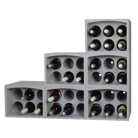Lot de 6 casiers porte 6 bouteilles soit 36 bouteilles - Polystyrène Expansé - Etagère à Bouteilles
