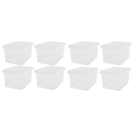 Lot de 8 boites de rangements 2,5L avec couvercles - Blanc - Fabrication Française