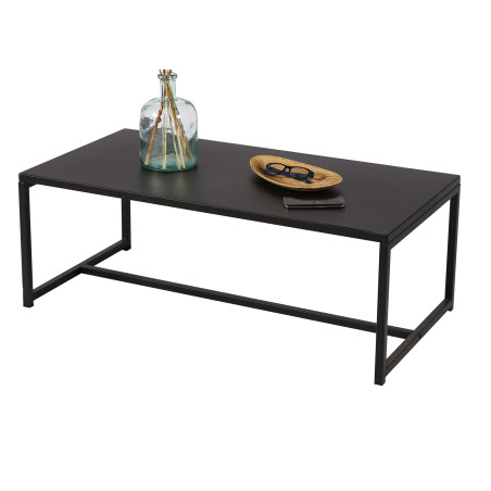 Table basse rectangulaire noire - Métal - Style industriel moderne