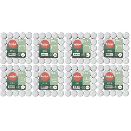 Lot de 8 x 50 bougies soit 400 bougies Chauffe-Plat Bolsius - Combustion 3,5h