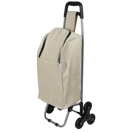 Chariot de courses Isotherme 32L - Beige - Roues Triples Monte Escalier