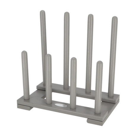 Porte Bottes Gris 8 plots - Bois - 41,5 x 25,8 x H 42,3 cm
