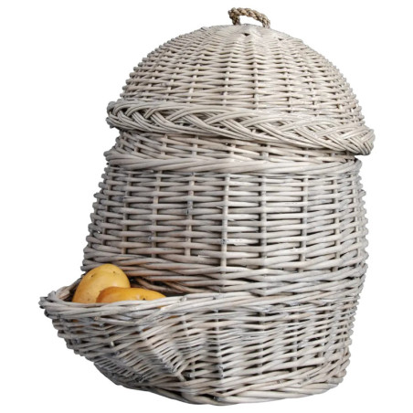 Panier à Pommes de Terre Gris - Bois - 34,7 x 48,9 x H 43 cm