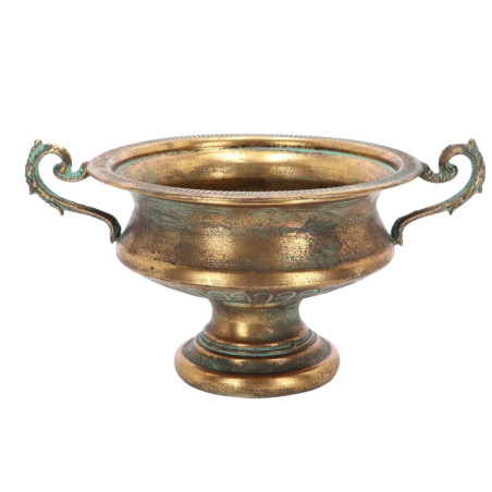 Vase Médicis à la Française en Métal Vieilli H. 21cm - 40,9 x 29,7 x H 21,6 cm