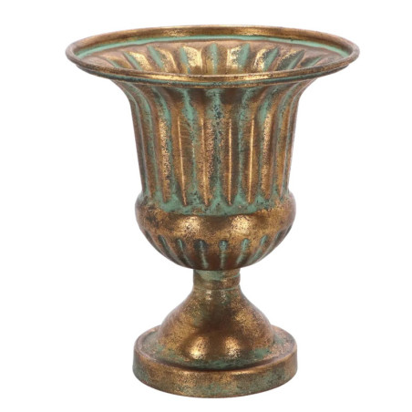Vase Médicis à la Française en Métal Vieilli H. 24cm - 21 x 21 x H 23,8 cm
