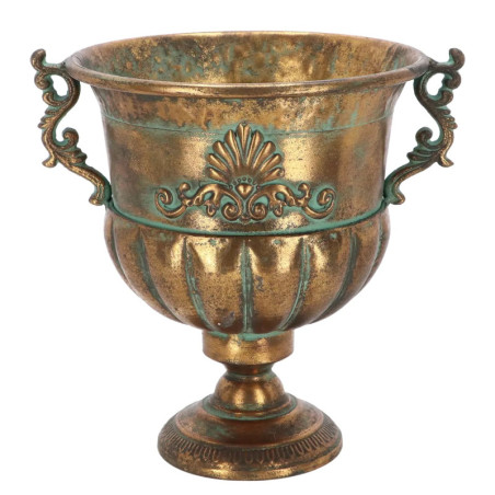 Vase Médicis à la Française en Métal Vieilli H. 33cm - 33,7 x 28,2 x H 32,8 cm