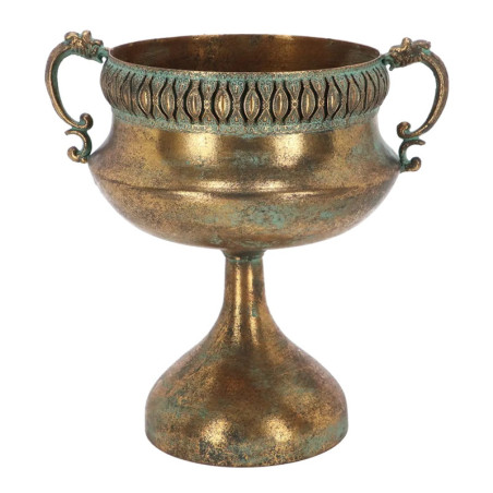 Vase Médicis à la Française en Métal Vieilli H. 34cm - 32 x 25 x H 33,8 cm