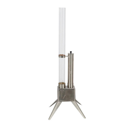 Chauffe Terrasse aux Pellets Argent - Métal - 45,5 x 33,9 x H 135,2 cm