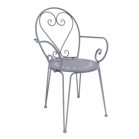 Chaise avec Accoudoirs d'extérieur Belle Époque - Gris - 55,7 x 49,2 x H 90,5 cm