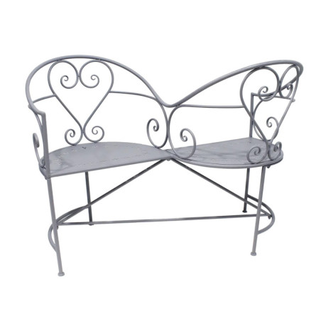 Banc des Amoureux d'extérieur Belle Époque - Gris - 114 x 77,2 x H 86,5 cm