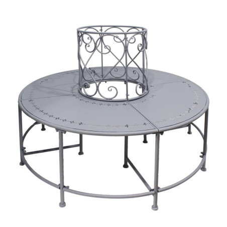Banc Tour d'Arbre d'extérieur Belle Époque - Gris - 123 x 123 x H 90 cm