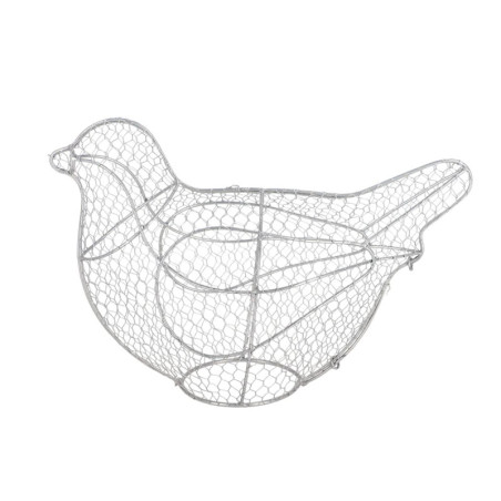 Topiaire Forme Oiseau - Métal d'Argent - 37 x 16,2 x H 25 cm