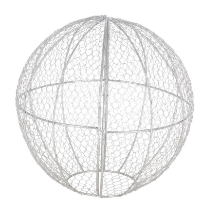Topiaire Forme Boule L - Métal d'Argent - 41,2 x 41,2 x H 37,8 cm