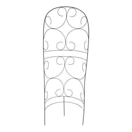 Support Plantes Volutes Demi Cercle - Métal Noir - 56,5 x 27,5 x H 167,5 cm