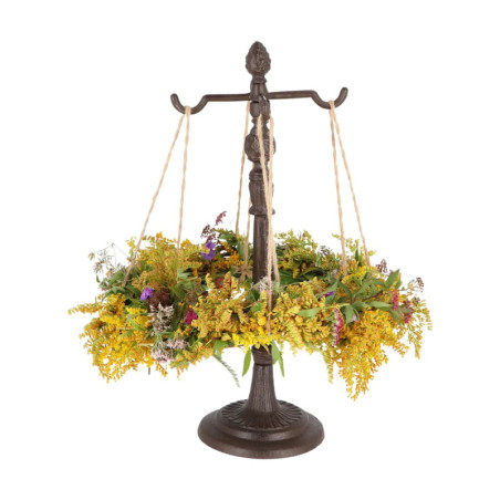 Porte Couronne de Table - Fonte Marron - 23 x 23 x H 54,5 cm