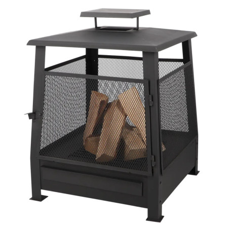Pagode Chauffe-Terrasse Grillagée - Métal Noir - 59,3 x 59,3 x H 77,7 cm
