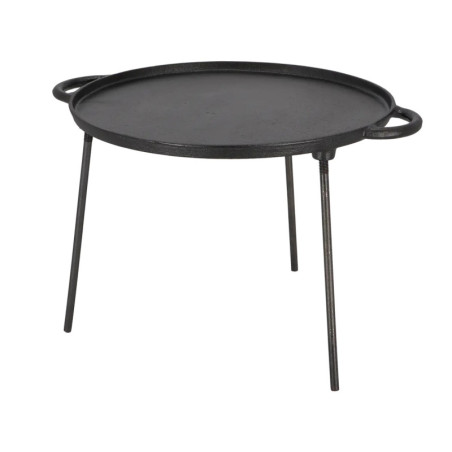 Plat de Cuisson Pizza en Fonte, sur Trois Pattes - Noir - 41,3 x 36,2 x H 26,7 cm