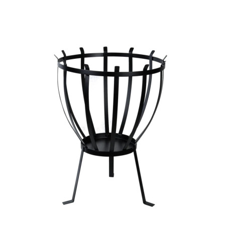Braséro/panier Semi-Elliptique - Métal Noir - 40 x 40 x H 55,3 cm