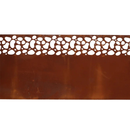 Bordure de Pelouse Mouchée Enroulée - Métal Marron - 480 x 0,1 x H 20 cm