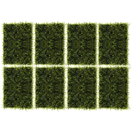 Lot de 8 Panneaux Mur Végétal Artificiel 60 x 40 cm Décoration Murale 1.9 m²