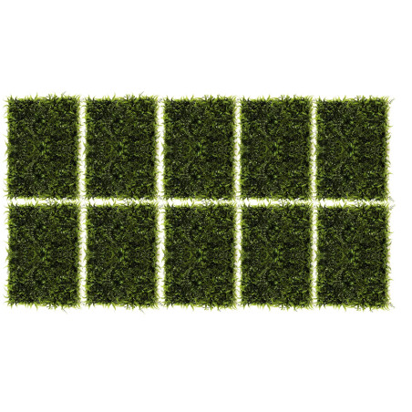 Lot de 10 Panneaux Mur Végétal Artificiel 60 x 40 cm Décoration Murale 2.4 m²