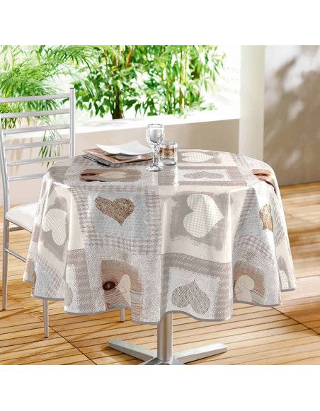 Nappe ronde - D 160 cm - PVC - Cosy coeur