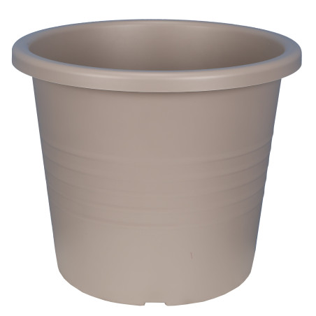 Pot de fleurs Ronda Rond D38cm - H31,5cm - 23L - Taupe - Fabrication Française