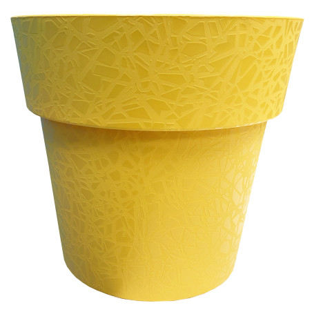 Pot de fleurs design Térea - Rond D 58cm 90L - Jaune - Fabrication Française