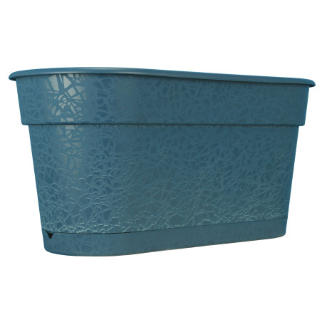 Jardinière Pot de fleurs plateau clipsé 59x19cm 12,5L - Bleu - Fabrication Française