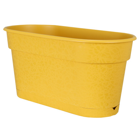 Jardinière Pot de fleurs plateau clipsé 59x19cm 12,5L - Jaune - Fabrication Française