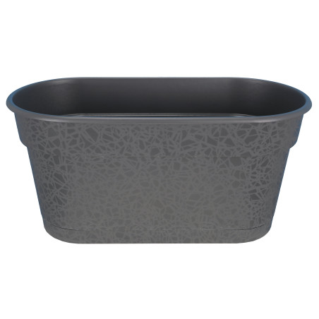 Jardinière Pot de fleurs plateau clipsé 39x19cm 7,5L - Gris - Fabrication Française