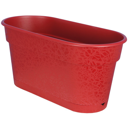 Jardinière Pot de fleurs plateau clipsé 59x19cm 12,5L - Rouge - Fabrication Française