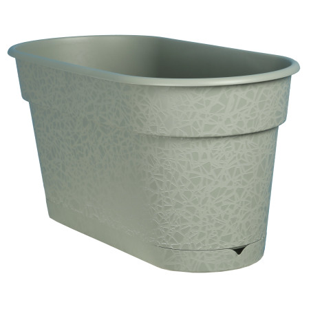 Jardinière Pot de fleurs plateau clipsé 59x19cm 12,5L - Vert argile - Fabrication Française