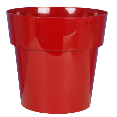 Pot de fleurs Céram Rond D18cm - H16,8cm - 2,7L - Rouge - Fabrication Française