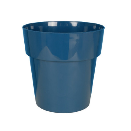 Pot de fleurs Céram Rond D18cm - H16,8cm - 2,7L - Bleu - Fabrication Française