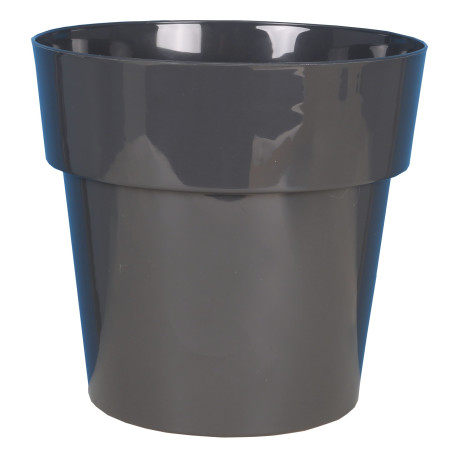 Pot de fleurs Céram Rond D18cm - H16,8cm - 2,7L - Gris - Fabrication Française