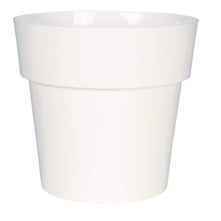 Pot de fleurs Céram Rond D37,5cm - H34,5cm - 25L - Blanc - Fabrication Française